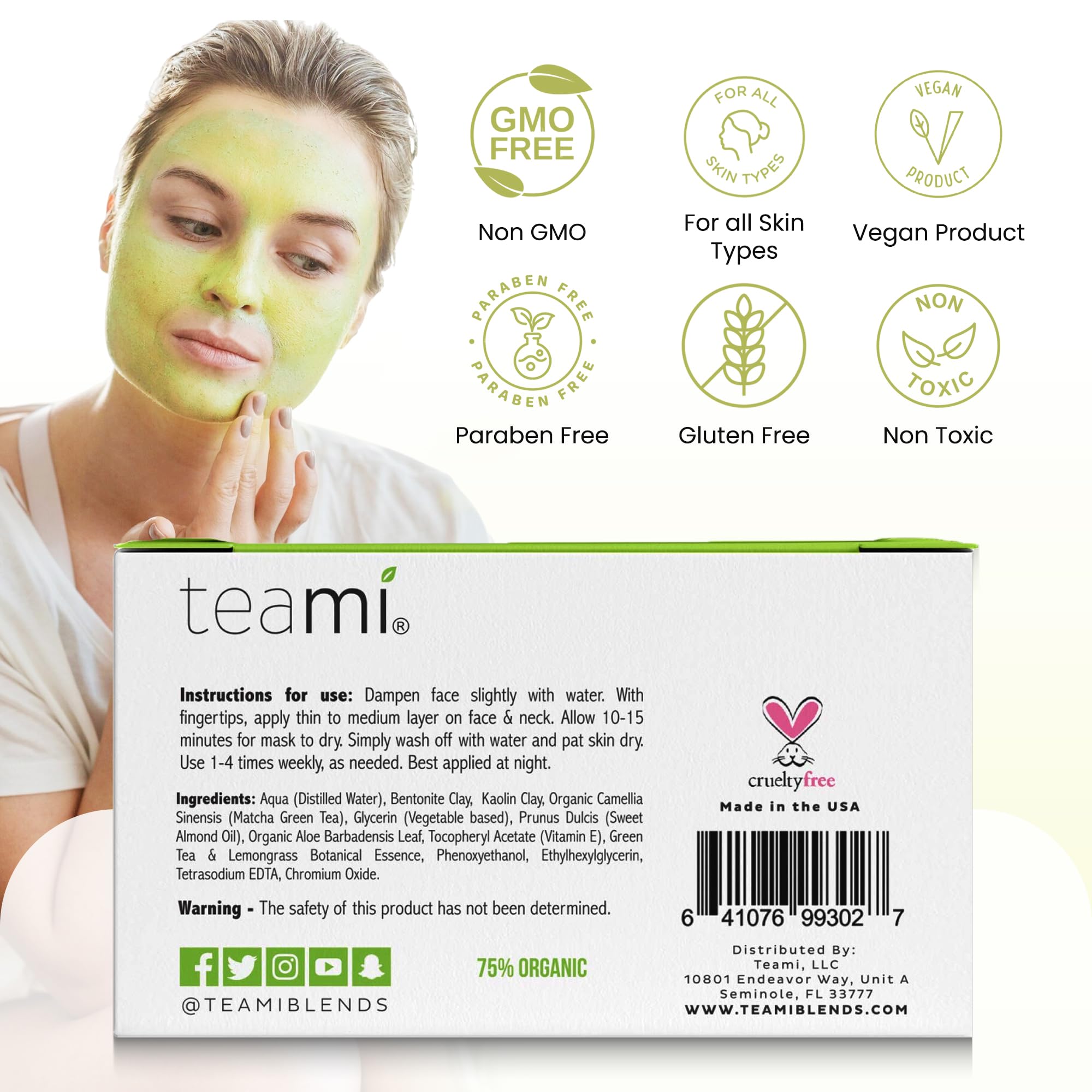 Teami Detox Mask rinse-off showing easy wash-away removal
