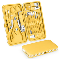 Teamkio 18pc manicure set case open for complete on-the-go grooming