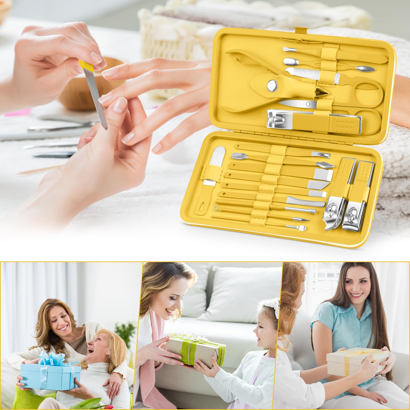Teamkio travel hygiene kit yellow case ready for hotel rooms and on-the-go routines