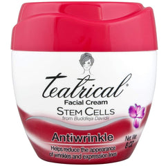 TEATRICAL anti-wrinkle cream bottle front with Buddleja stem cells for smoother skin