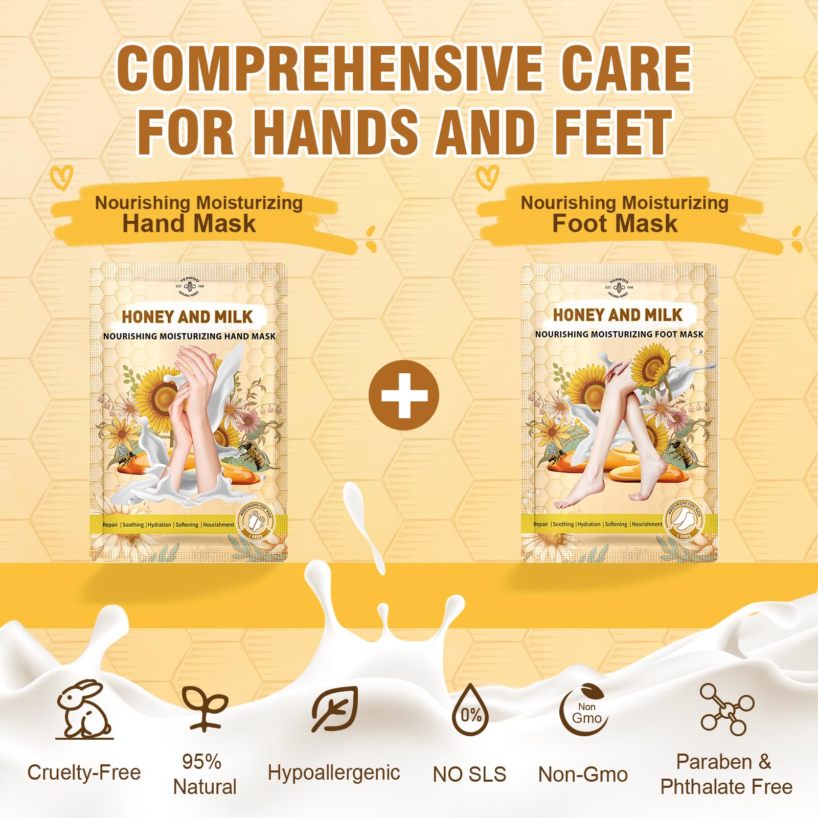 TEAWOO foot mask being worn during a 15-minute spa-like treatment.