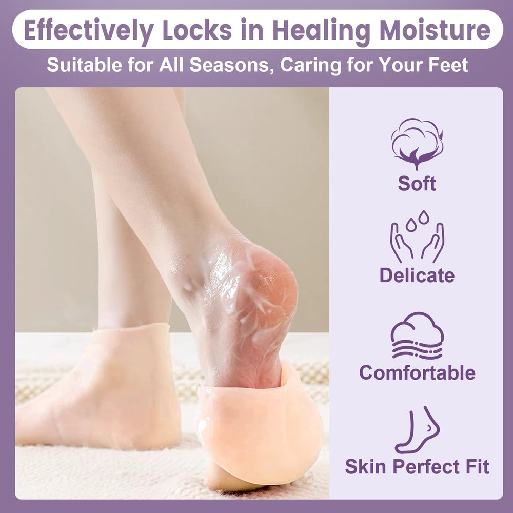 TEAWOO silicone socks at-home spa scene highlights convenient foot moisturizing routine.