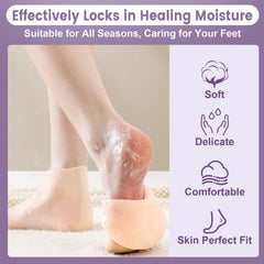 TEAWOO silicone socks at-home spa scene highlights convenient foot moisturizing routine.
