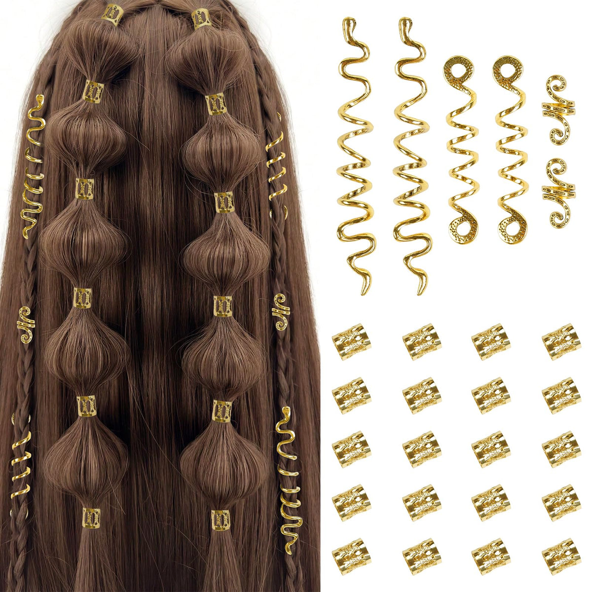 TEBIEKOY gold braid accessories arranged for versatile daily styling
