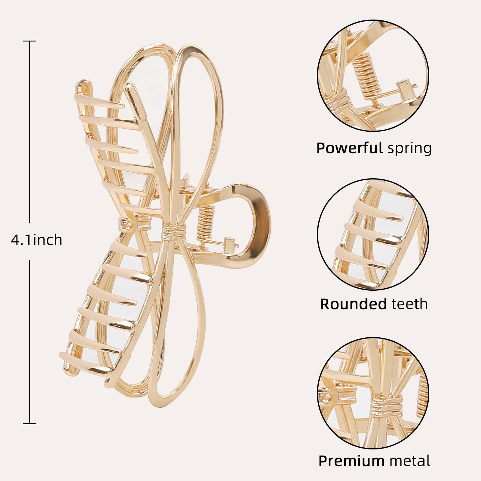 TEBIEKOY butterfly clips pack side view demonstrates lightweight feel for daily wear