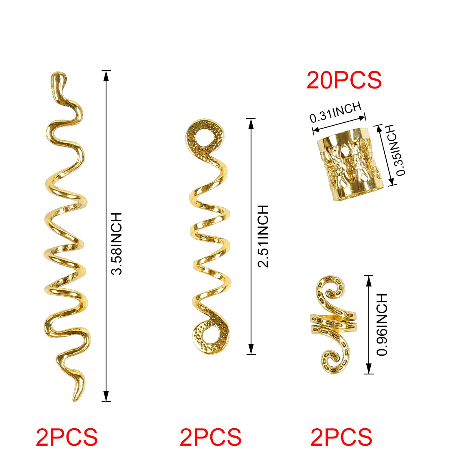 TEBIEKOY gold snake clips on locs offering secure hold for intricate braids