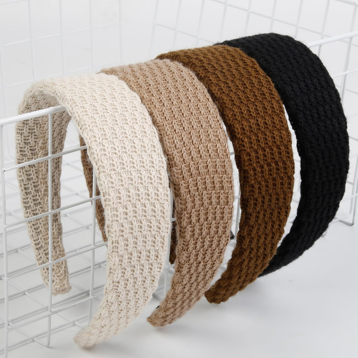 TEBIEKOY knitted headbands wide 1.57in closeup for secure everyday wear.