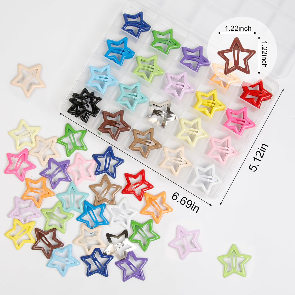TEBIEKOY star hair clip with non-slip snap closure secures thick or fine hair