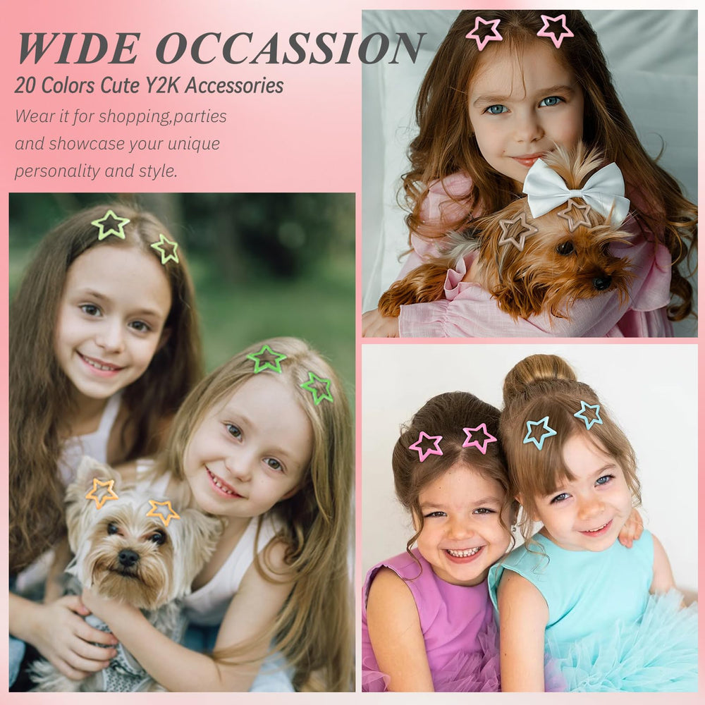 TEBIEKOY Y2K star clips ideal for braids, ponytails, and updos