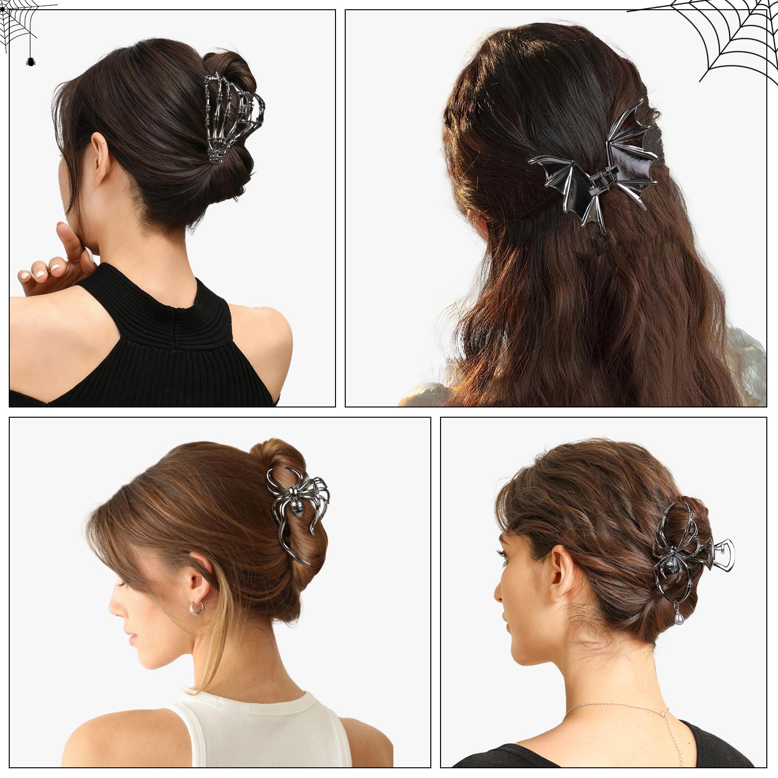 TEBIEKOY skeleton hand skull clip makes a striking statement accessory.