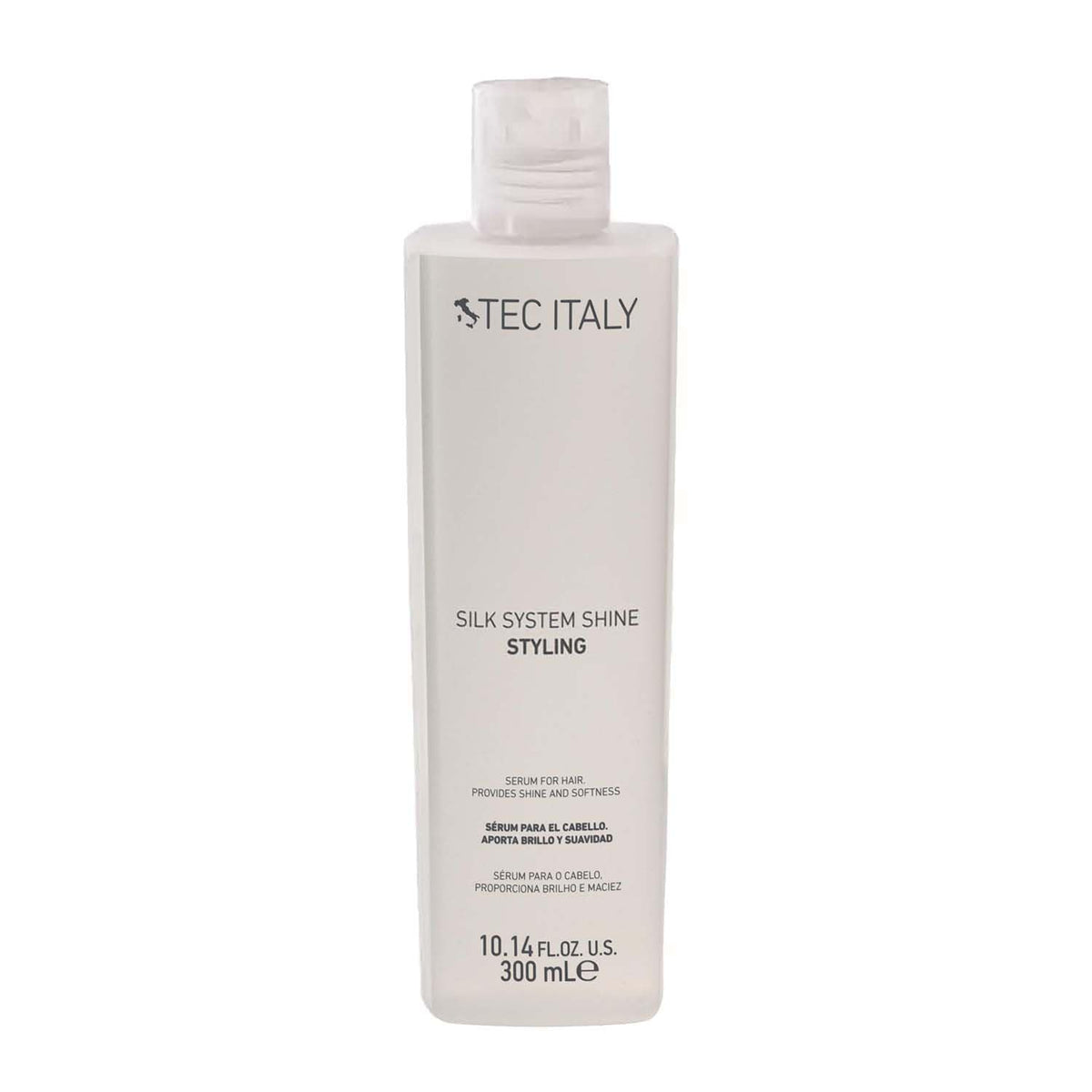 TEC Italy Silk System Shine bottle highlights silky finish and sun protection