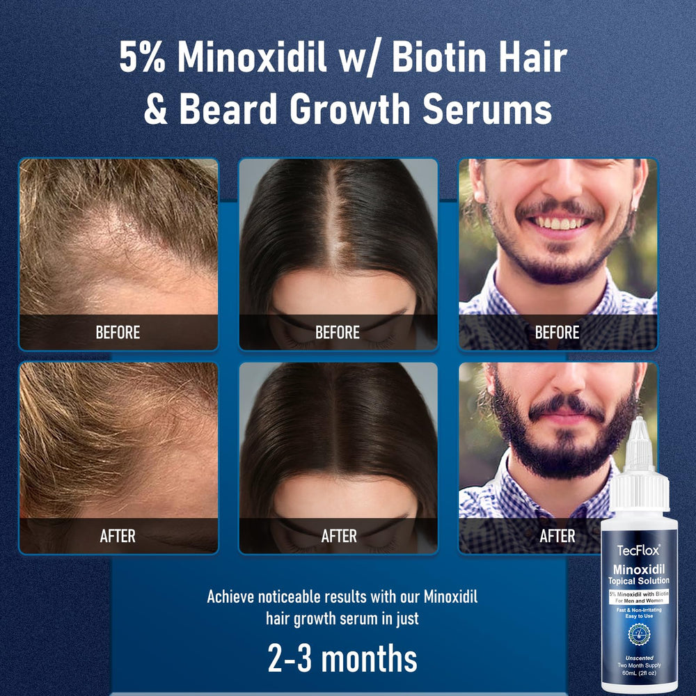 TECFLOX beard growth application with minoxidil for men's grooming