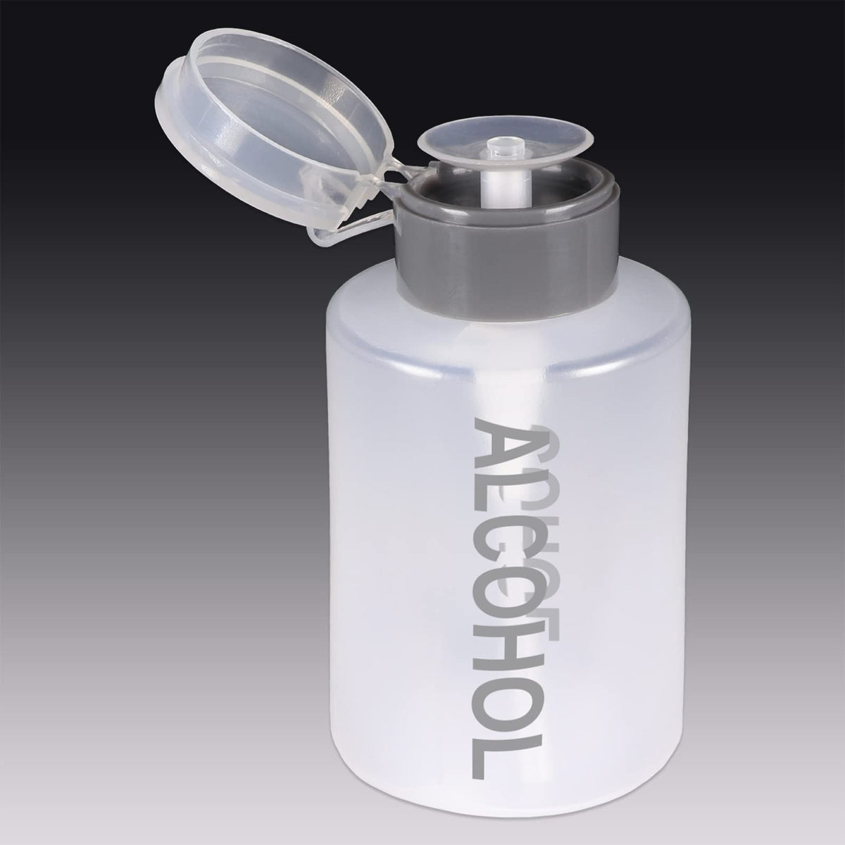 Tech-Med dispensador liquidos, botella clara 9 oz, fácil dosificar para uñas y limpieza