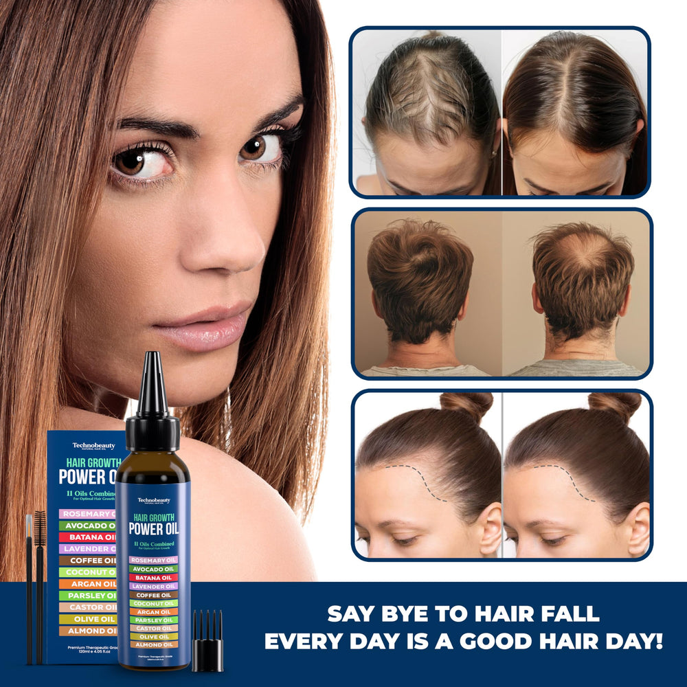 Technobeauty closeup reveals oil sheen for moisturized, manageable hair.