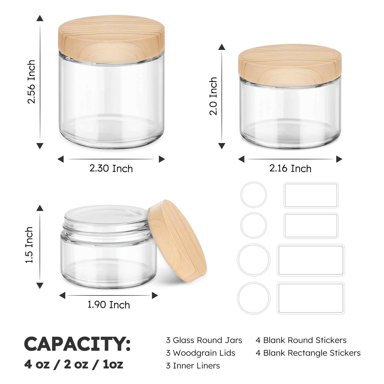 Tecohouse glass jar close-up with woodgrain lid shows airtight design for secure storage.