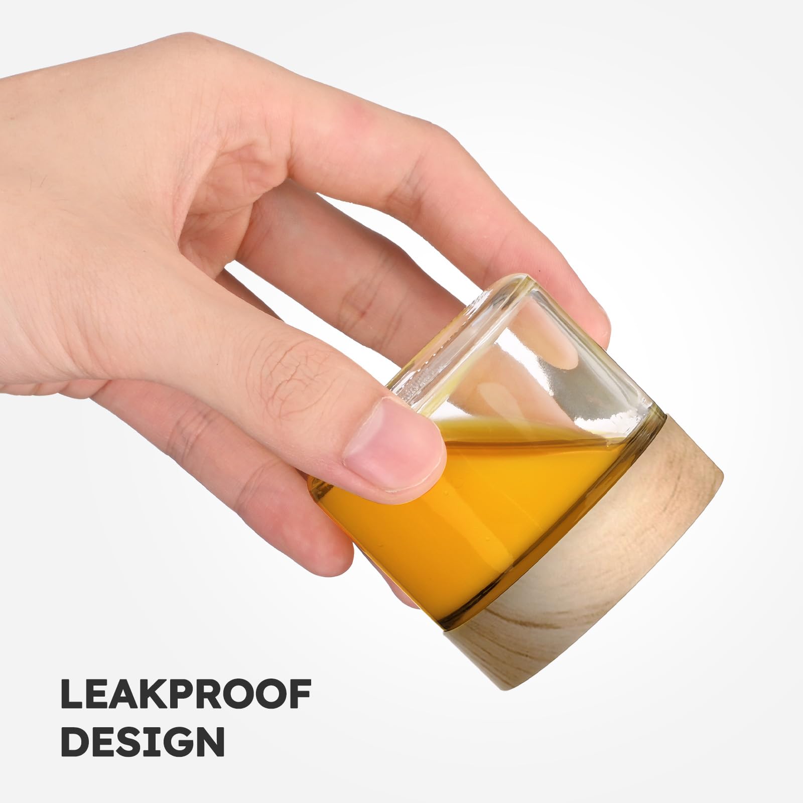 Tecohouse glass jar foam liner and screw-on lid provide reliable leak-proof sealing.