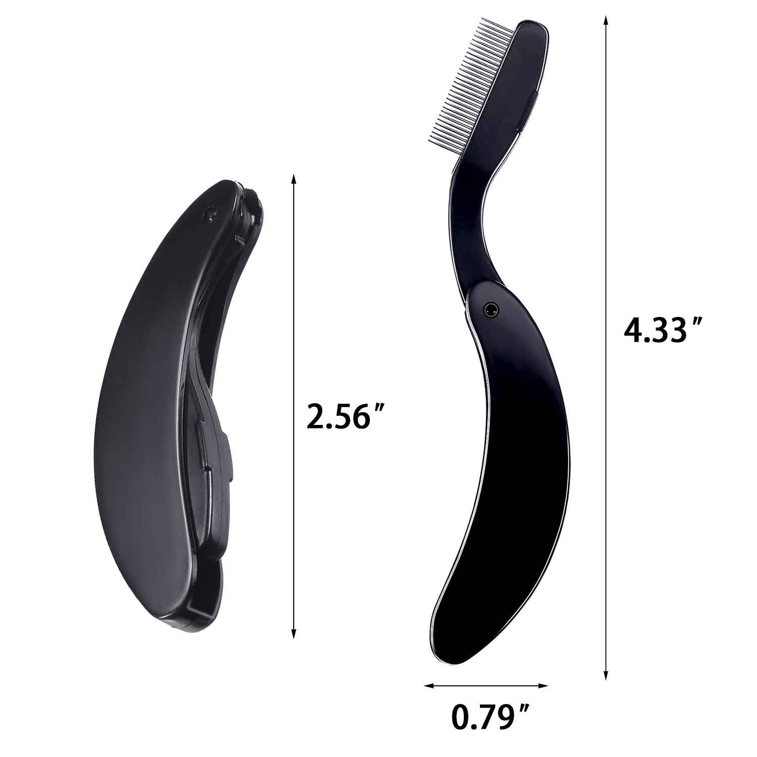 TecUnite folding eyelash comb black open-ready for precise lash separation.