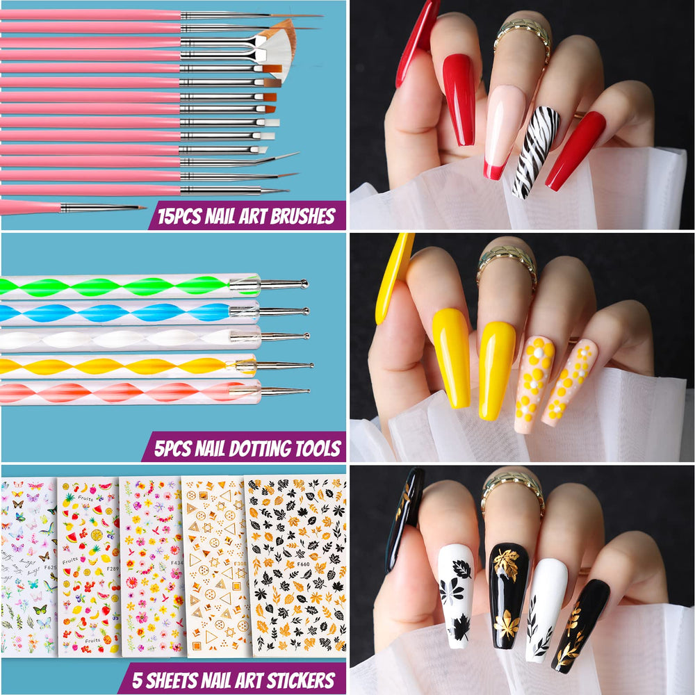 Nail stand from Teenitor Acrylic Fake Nails Kit comfortably holds nails for easy application.
