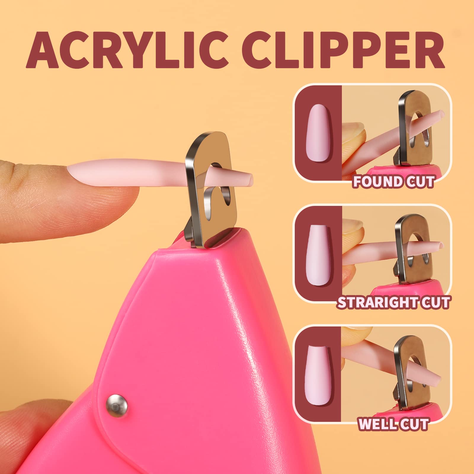 Teenitor professional acrylic nail clipper provides precise shaping for clean edges.