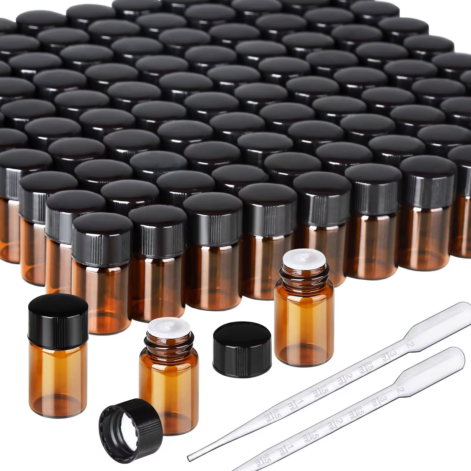 Teenitor amber 2ml bottle set for compact storage and travel.