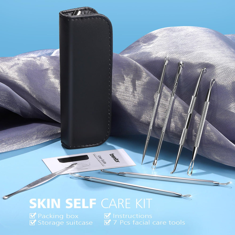 Teenitor blackhead remover tools with zipper bag for organized, portable skincare