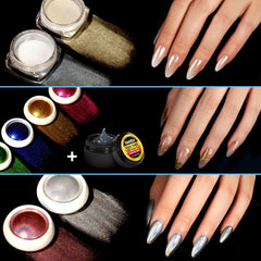 Teenitor chrome powder collection shows metallic and iridescent options for chrome effects
