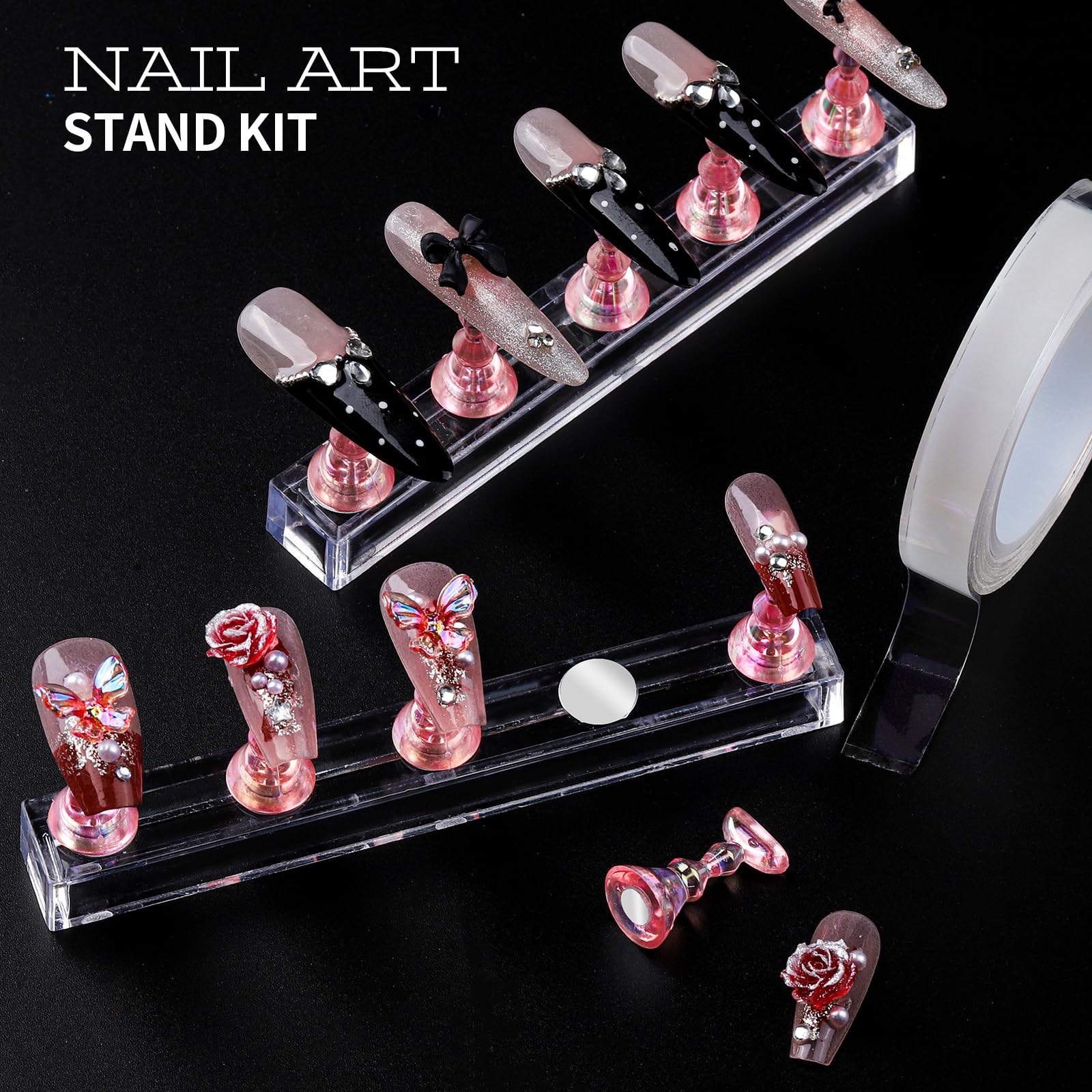 Teenitor clear nail tape roll aiding secure nail art setup