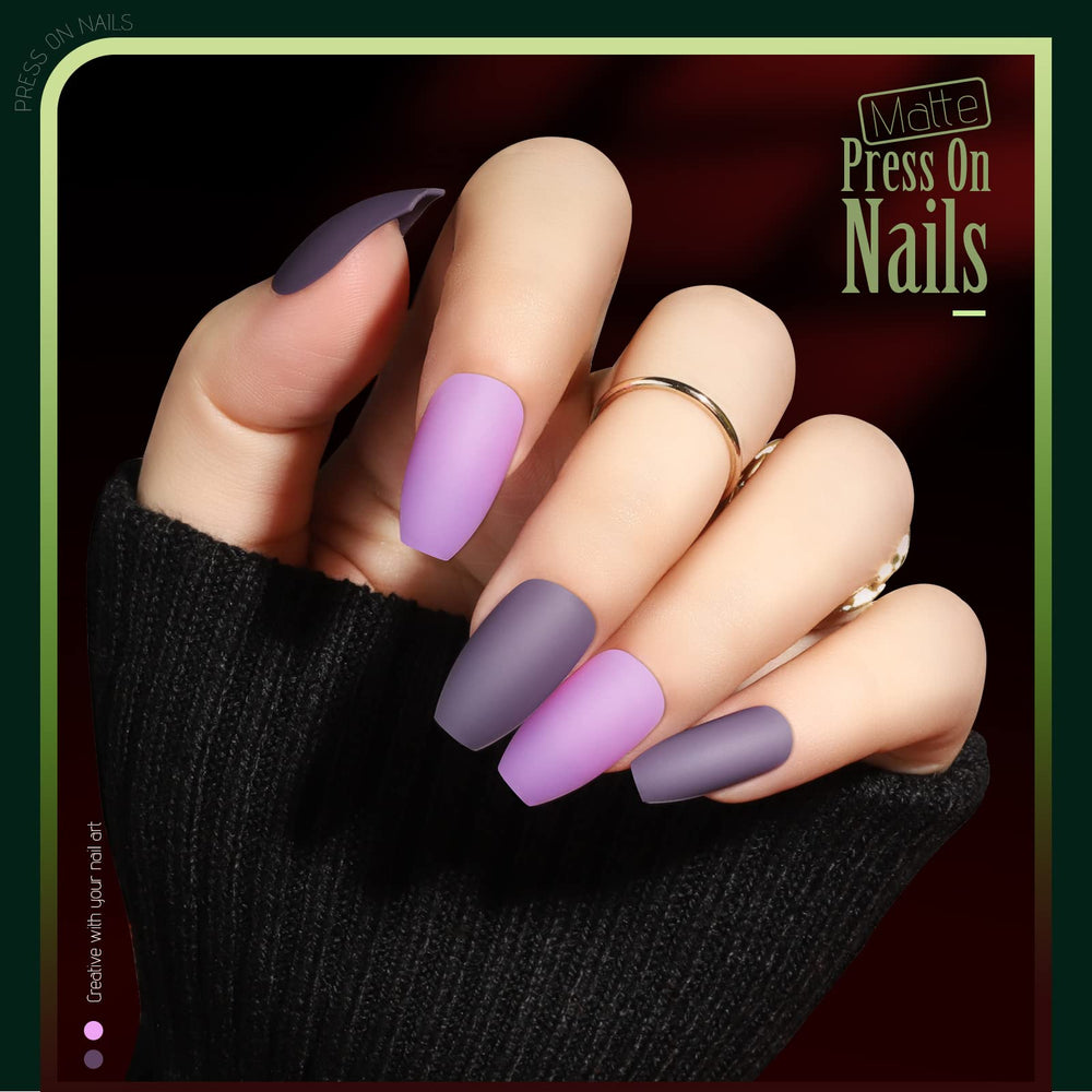 Teenitor glossy coffin nails in vibrant colors for quick glam upgrades.