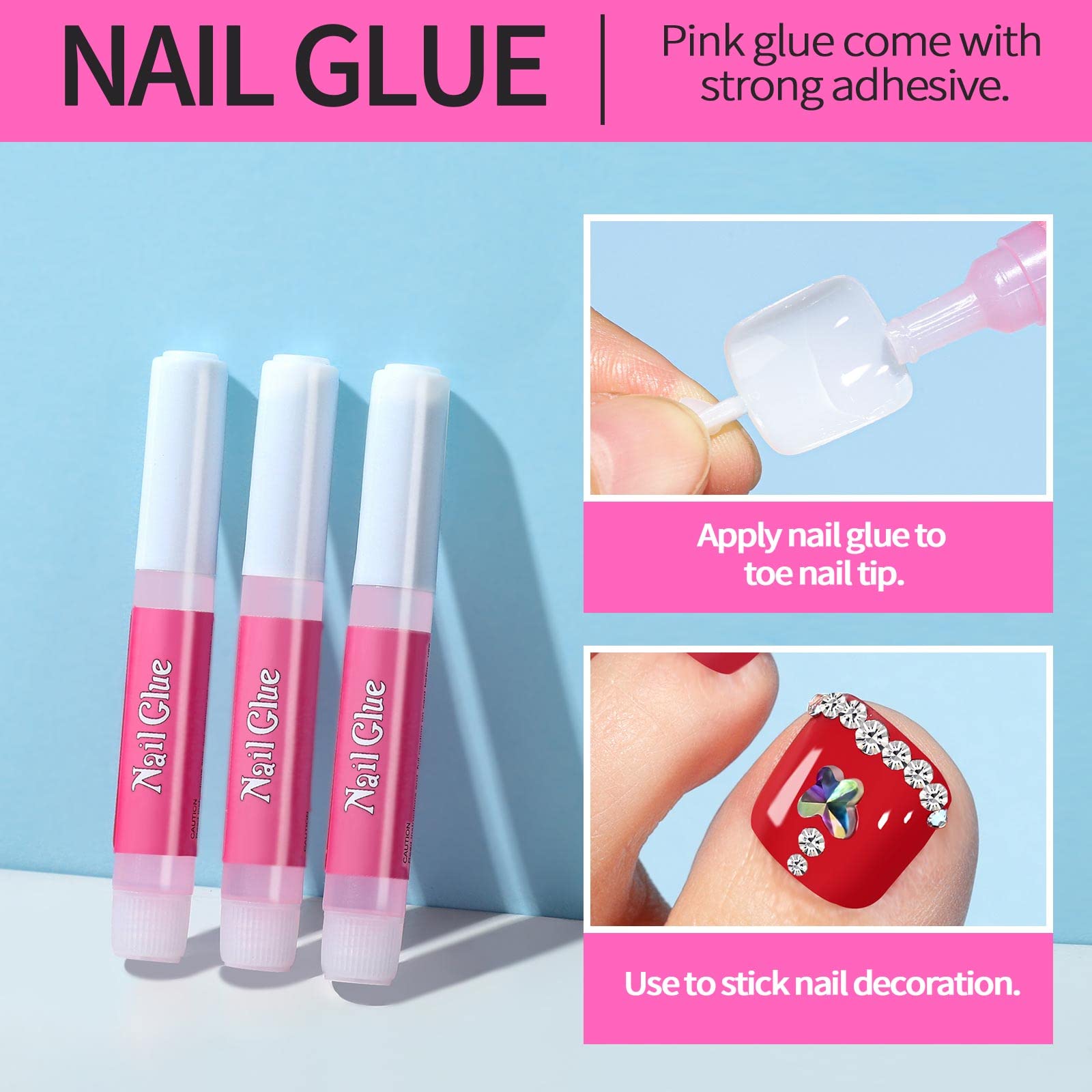 Teenitor cuticle pusher dual-head cleans cuticles and lifts nail tips for precise application.