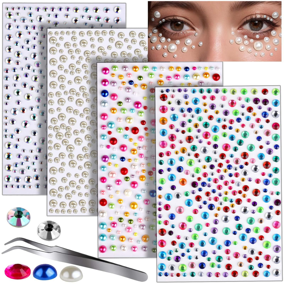 Teenitor face gems crystal rhinestones deliver festival-ready sparkle with long-lasting hold on skin.