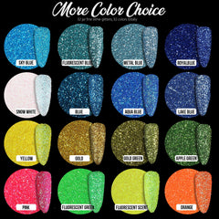 Teenitor Fine Glitter color swatches show iridescent eye makeup options