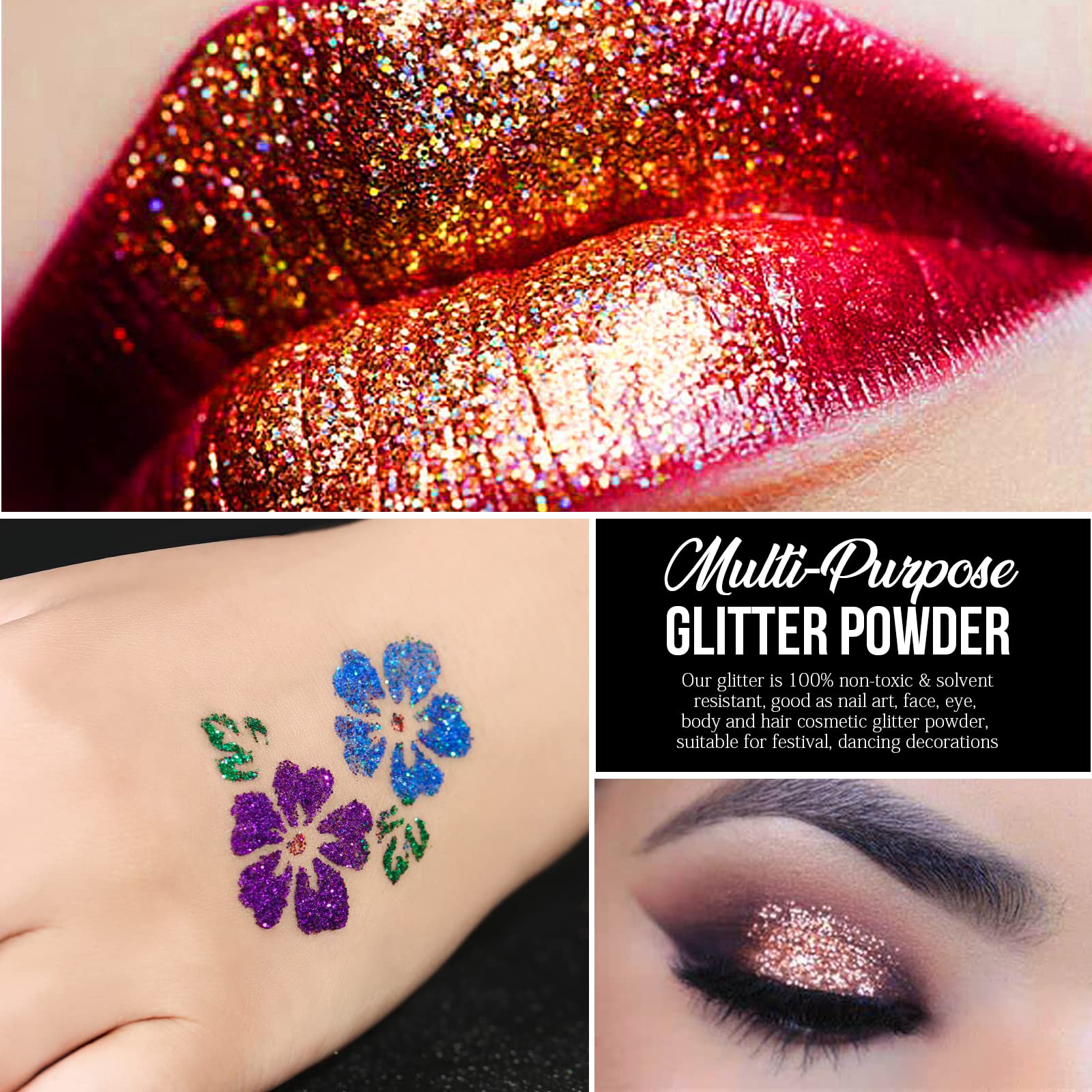 Teenitor Fine Glitter for holiday makeup and DIY crafts
