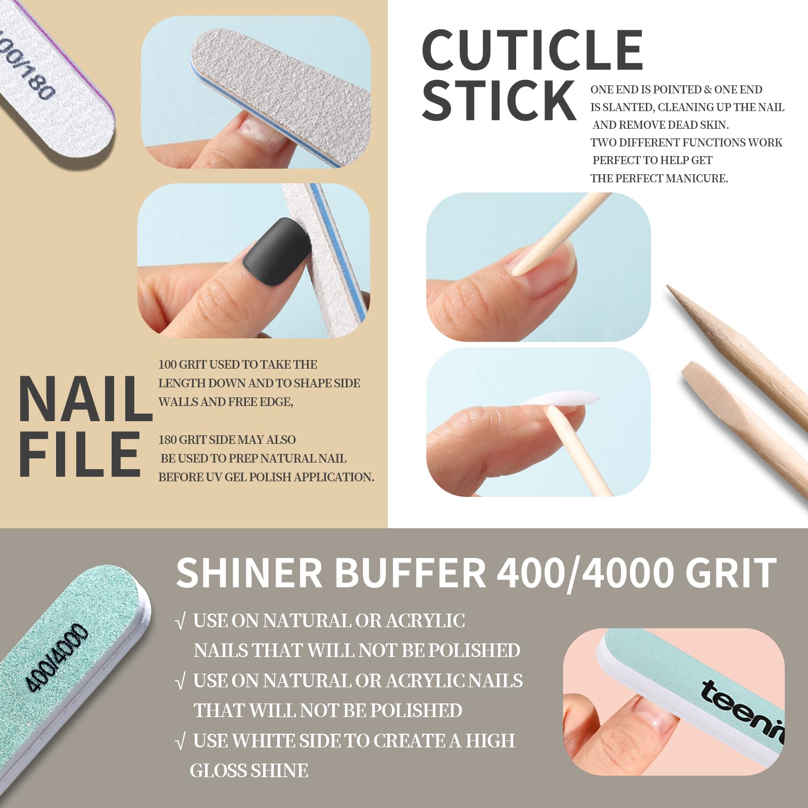 Teenitor flower nail charms provide cute, playful details.