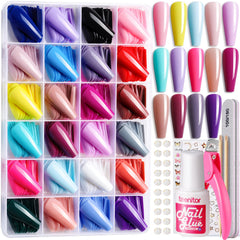 Teenitor full-cover coffin nails 24 colors provide salon-quality at home manicures