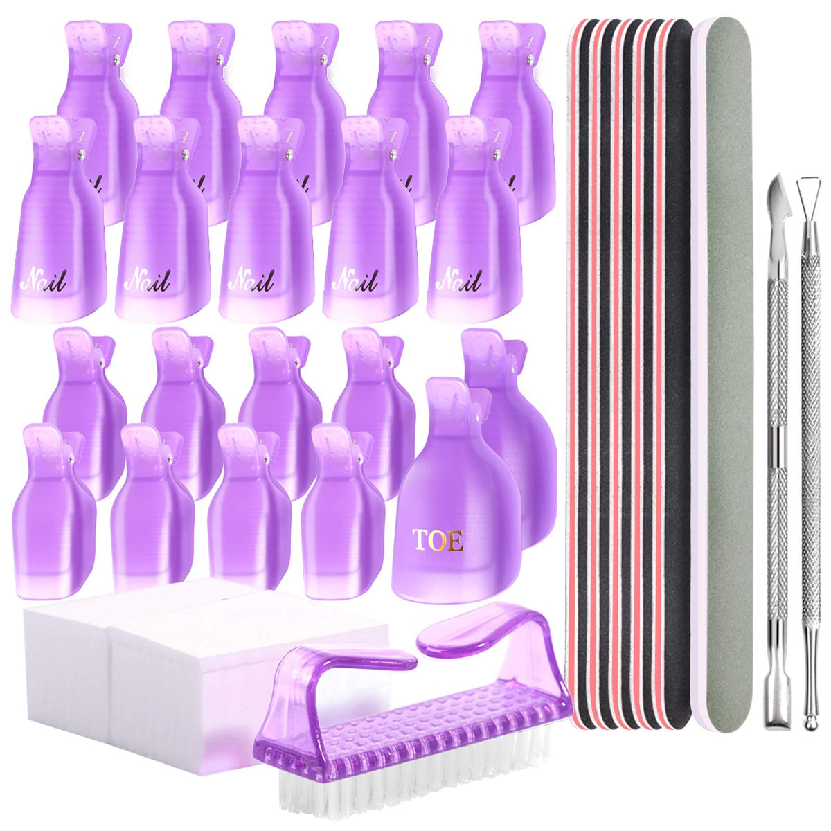 Teenitor gel nail remover kit purple overview demonstrates a home salon ready setup for easy removal