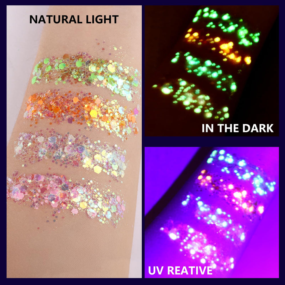 Teenitor glow-in-the-dark glitter removal wipes demonstrate quick, gentle cleanup after use.