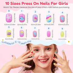 Teenitor kids press on nails adhesive tabs for quick, gentle bonding