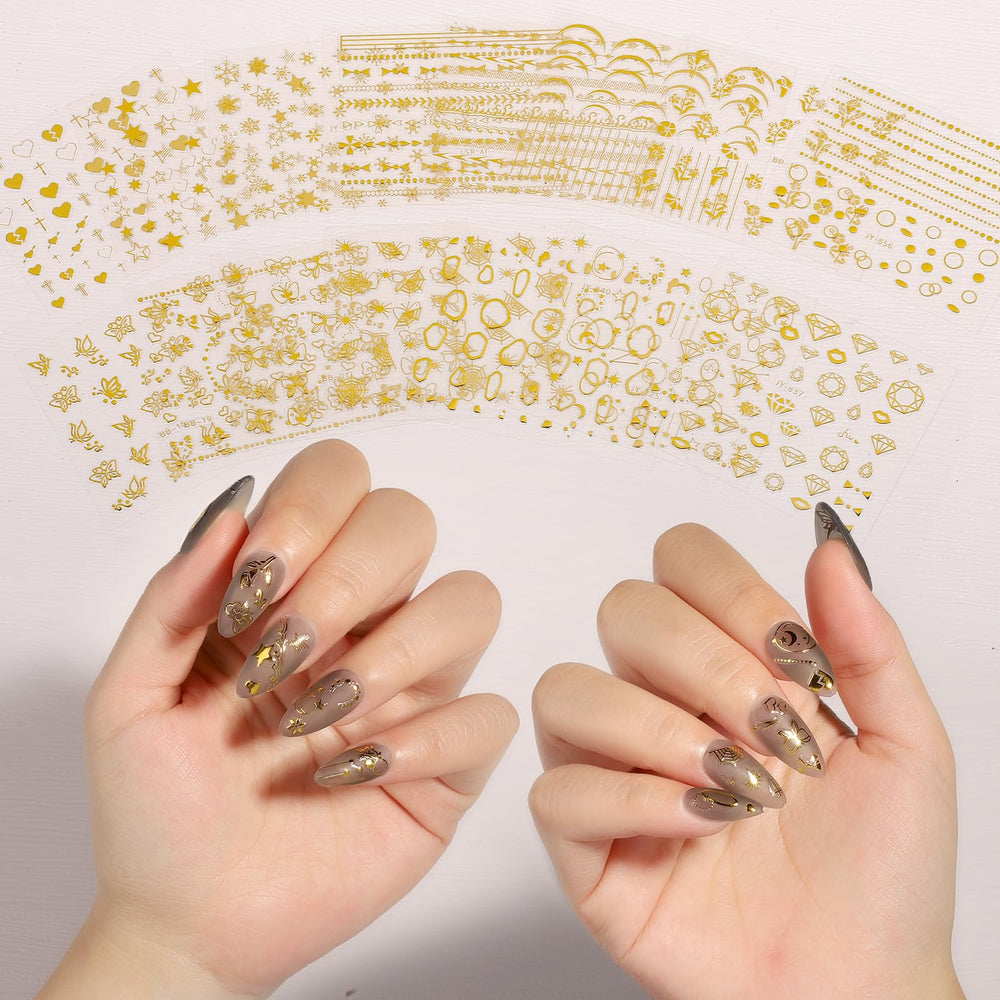 Teenitor nail art brush set with varied shapes for precise designs
