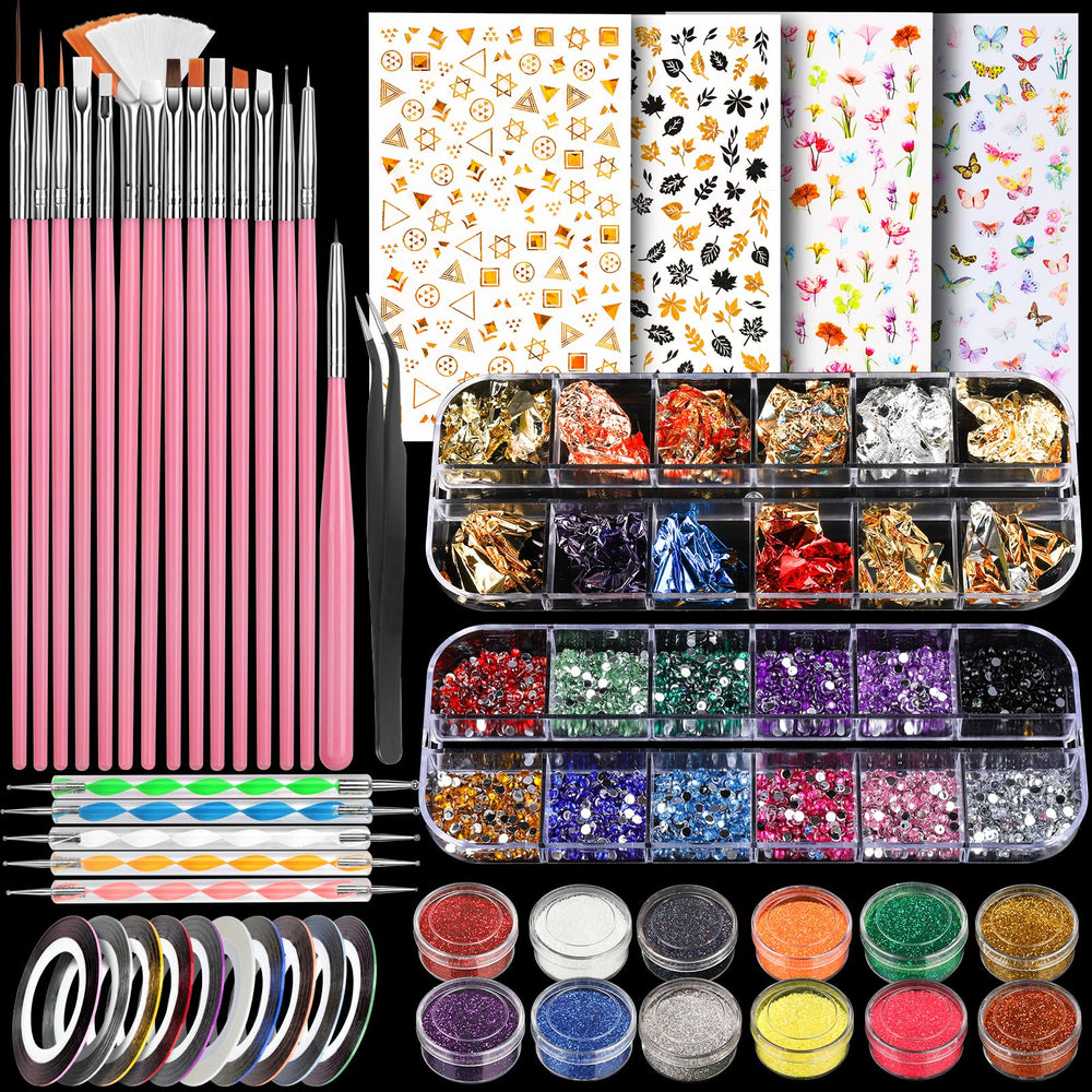 Teenitor nail art brush set enables precise lines for professional-looking nail designs.