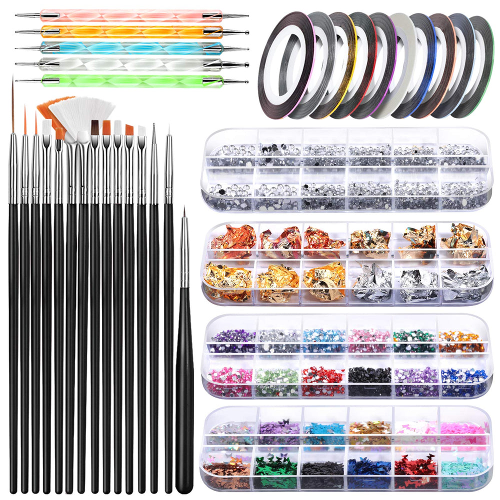 Teenitor Nail Art Kit with 15 brushes for versatile, at-home nail designs