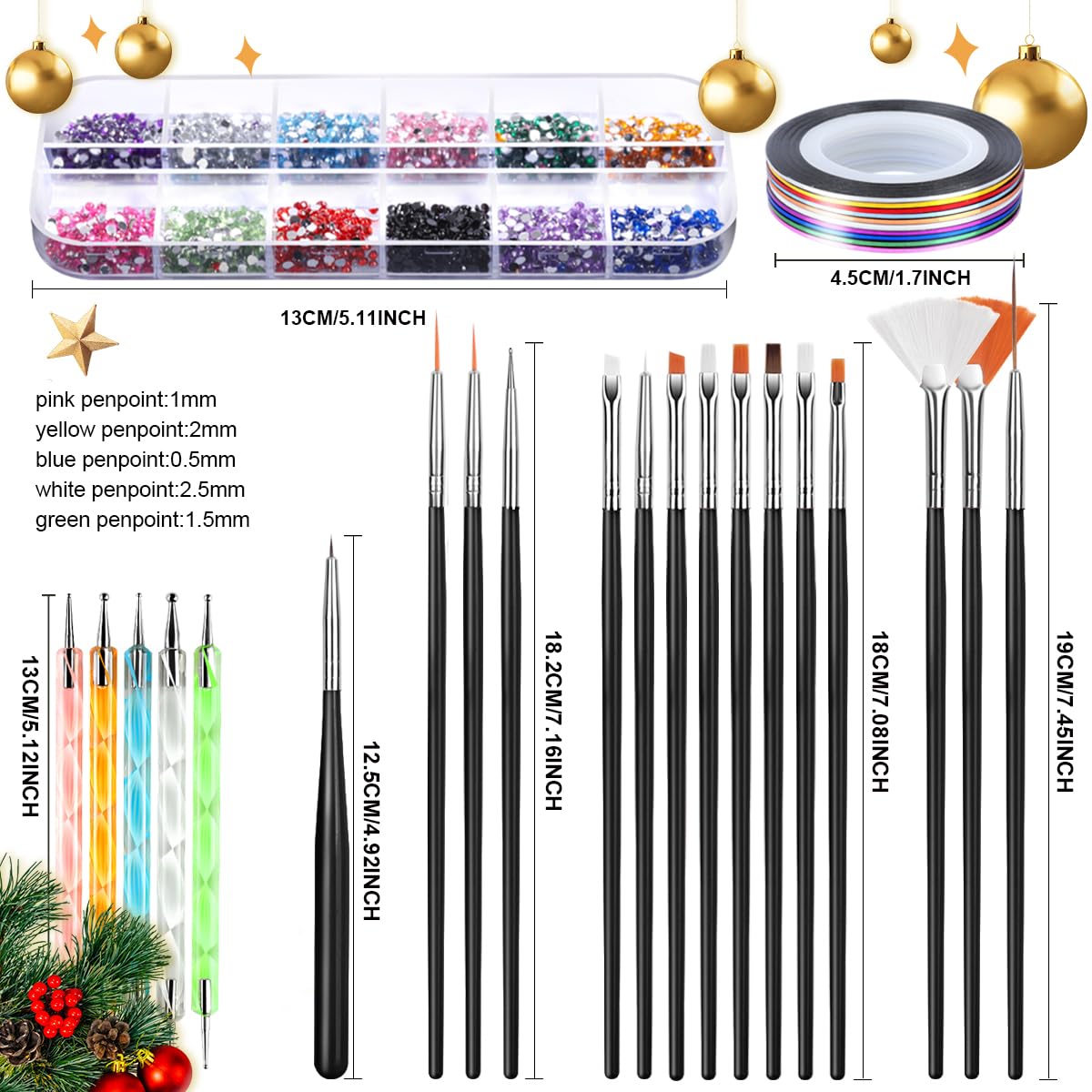 Teenitor Nail Art Kit nail foil provides shiny accents for bold, creative manis