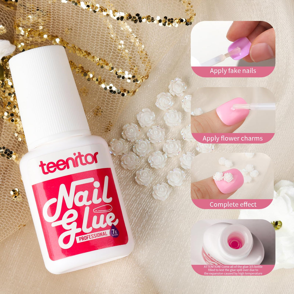 Teenitor nail art stickers butterfly and gold designs add accents.