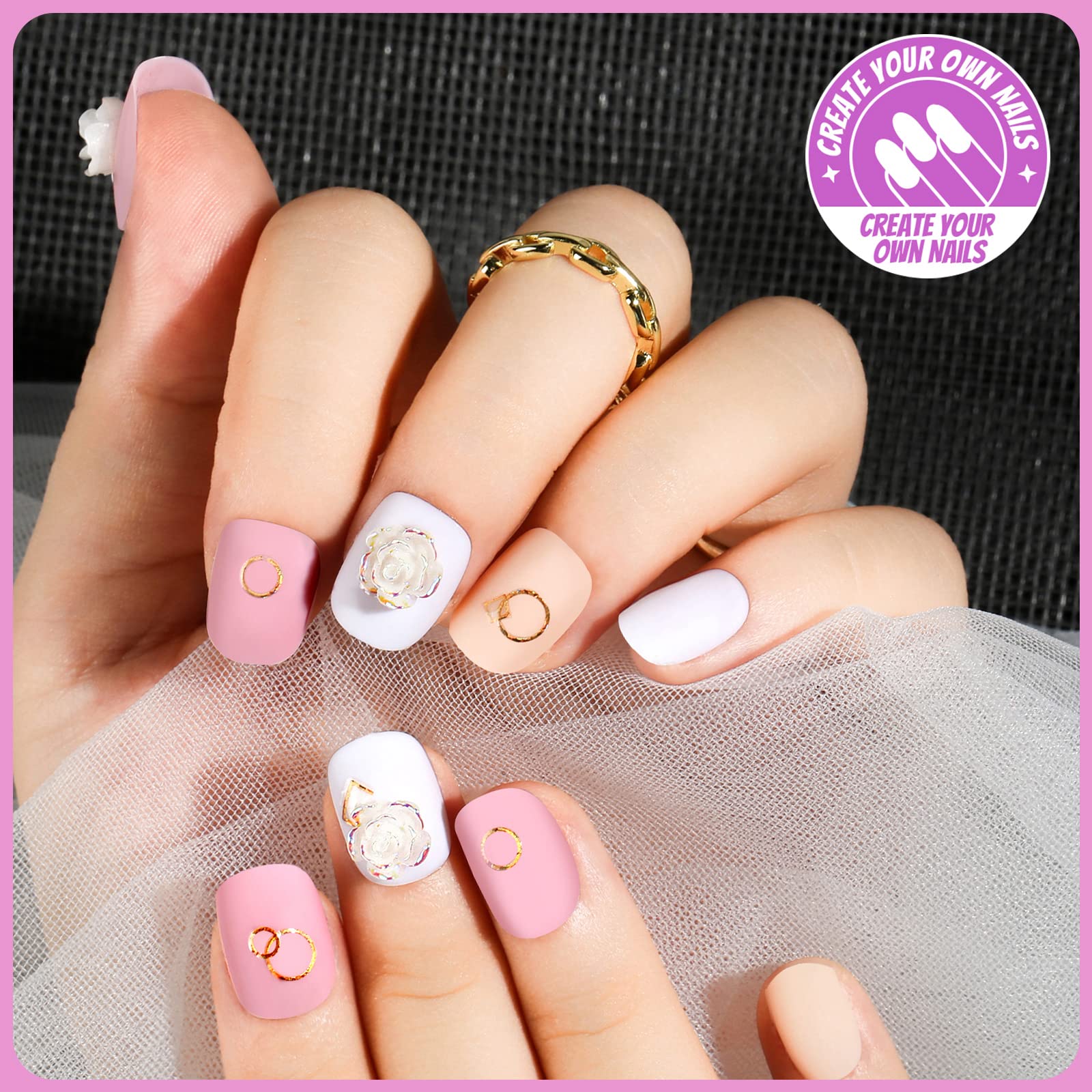 Teenitor nail art stickers and flower charms boost DIY nail designs