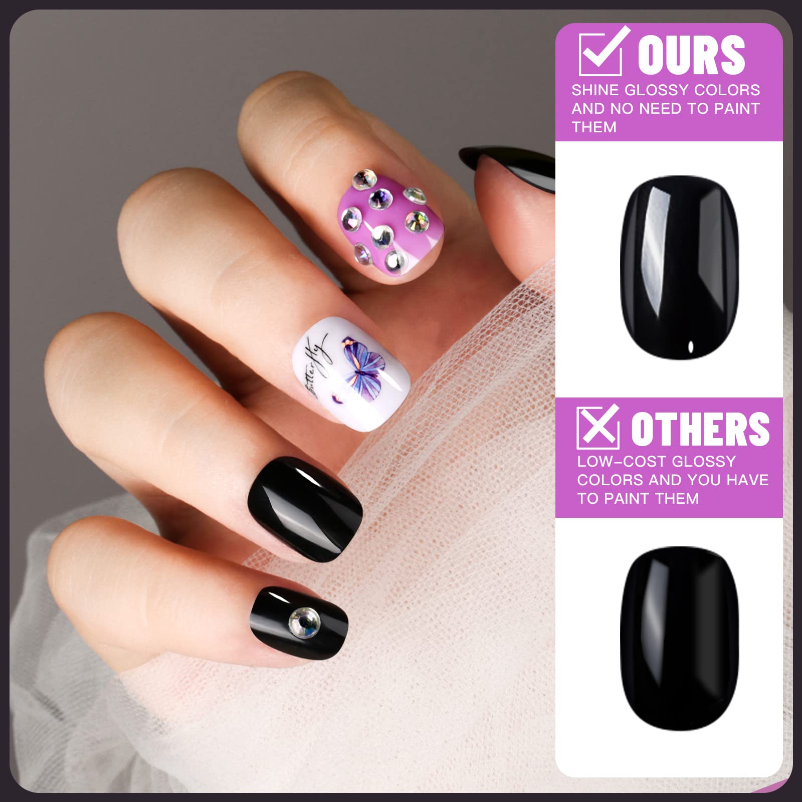 Teenitor self adhesive nail art stickers add easy accents for customized nail art.