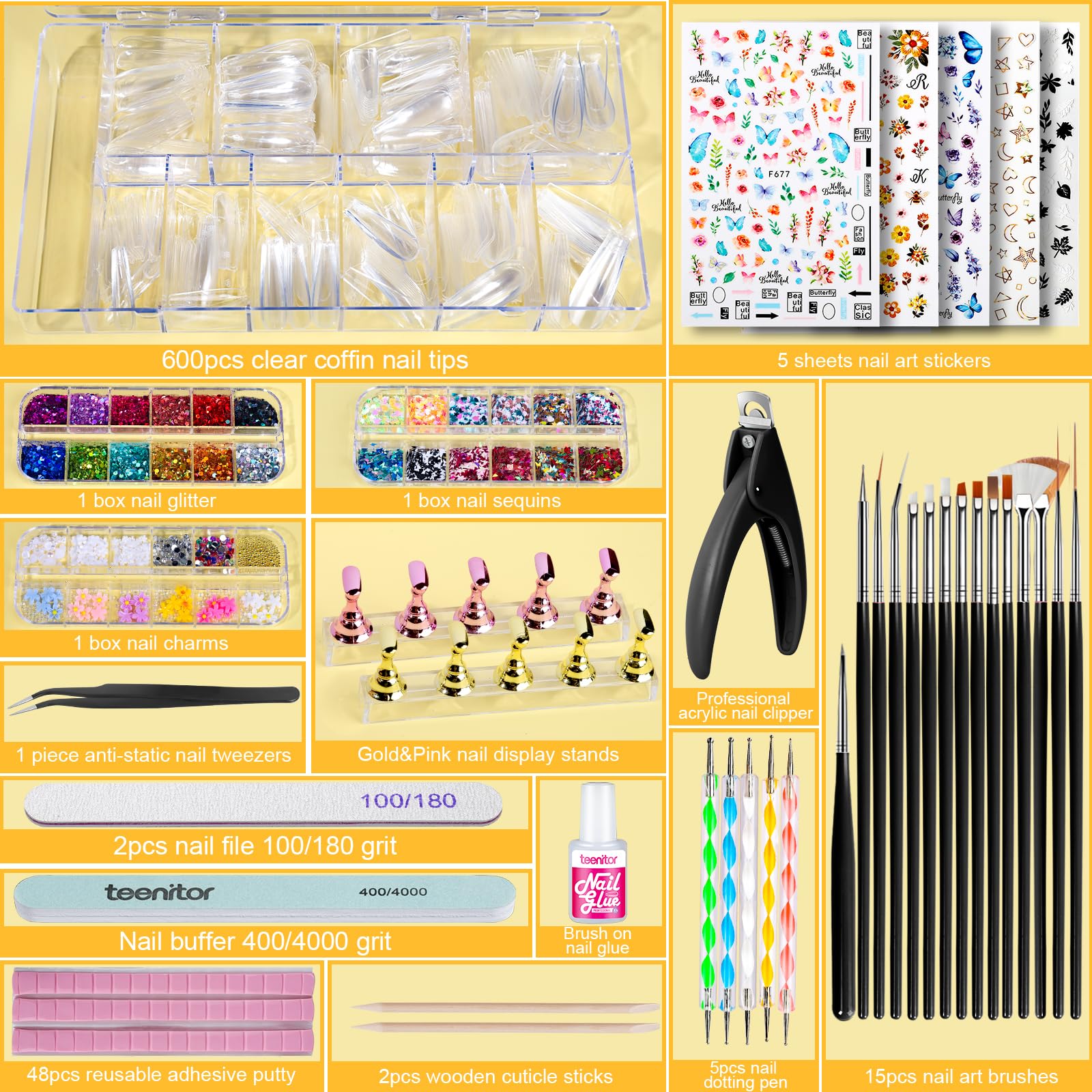 Teenitor nail stands with putty provide stable display during DIY nails