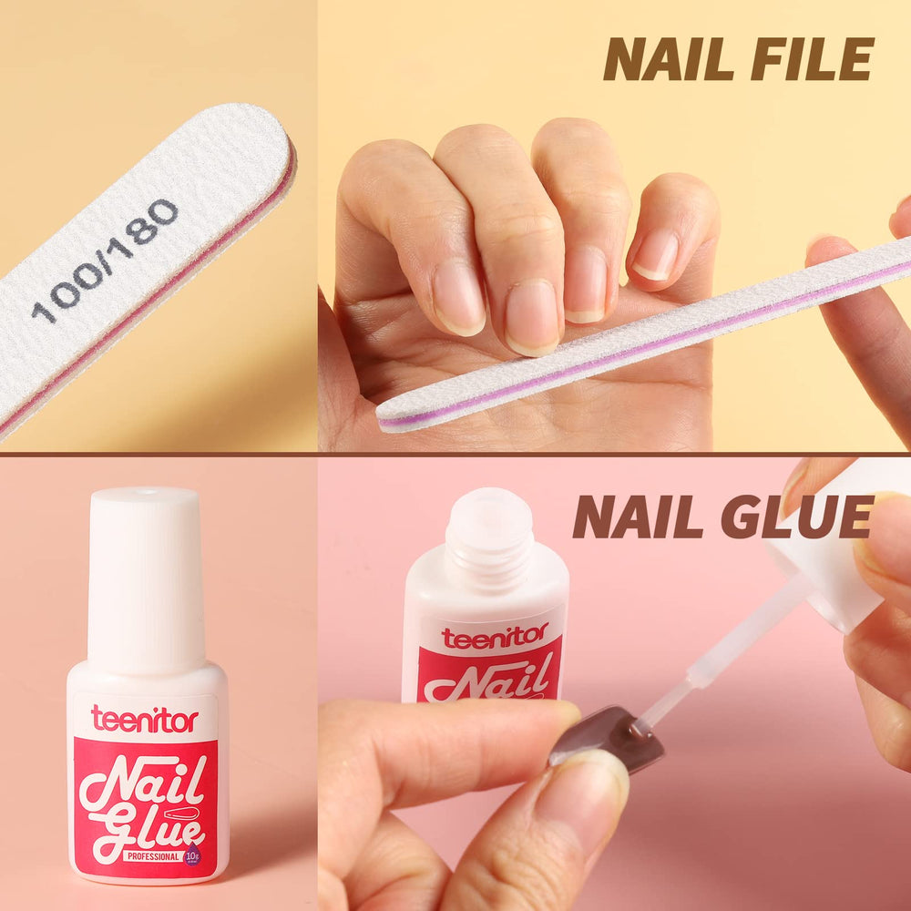 Teenitor nails application shown in minutes for easy at-home manicure.