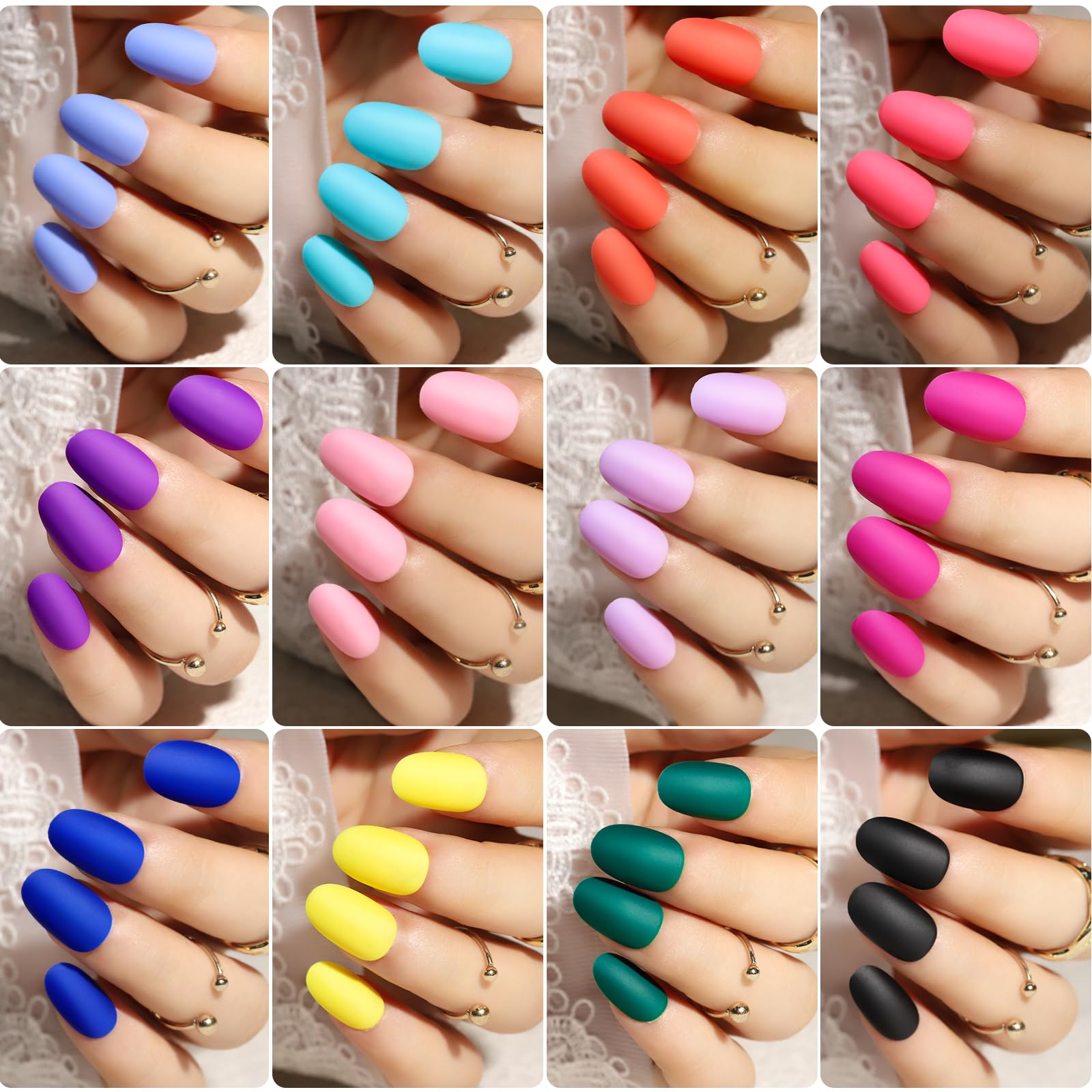  Teenitor flower charms included for decorative nail art on matte nails.
