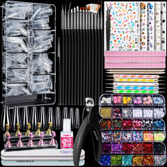 Teenitor press on nail kit with clear coffin tips for DIY manicure