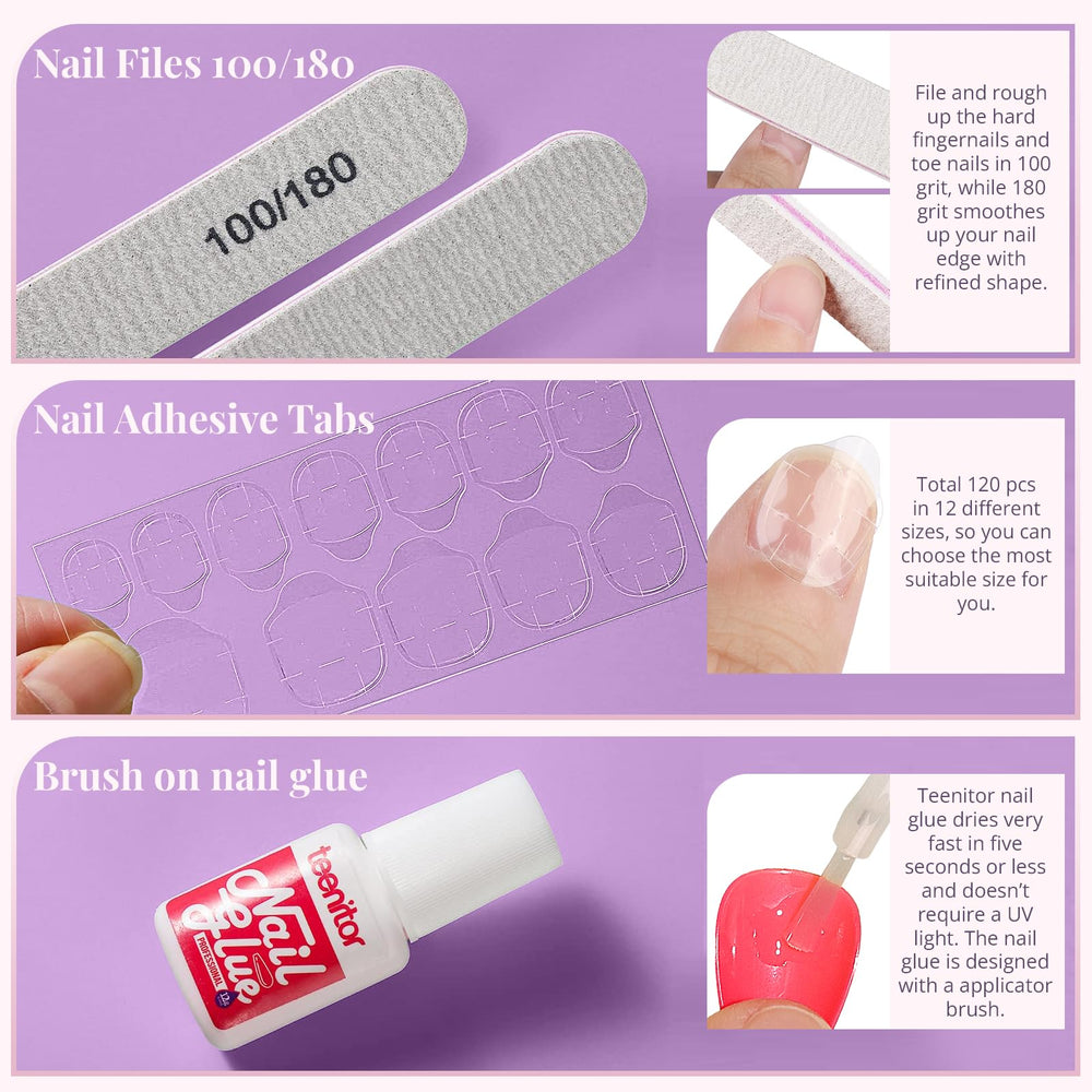 Teenitor selection-durability nails offer flexible wear options from long-lasting to temporary changes.