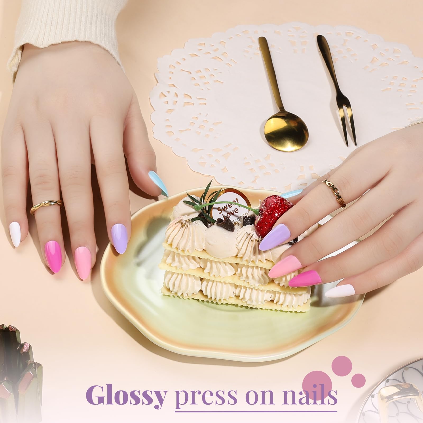 Teenitor glossy-nails capture vibrant color and high shine for a polished gel-like finish.